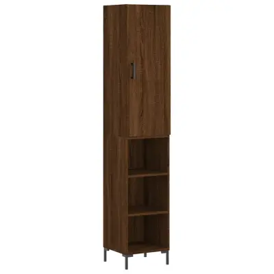 vidaXL Visoka omara rjavi hrast 34,5x34x180 cm inženirski les