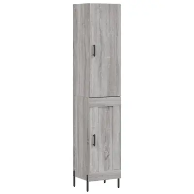 vidaXL Visoka omara siva sonoma 34,5x34x180 cm inženirski les
