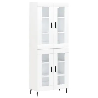 vidaXL Visoka omara bela 69,5x34x180 cm inženirski les