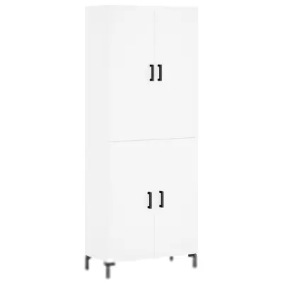 vidaXL Visoka omara bela 69,5x34x180 cm inženirski les