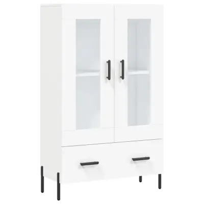 vidaXL Visoka omara bela 69,5x31x115 cm inženirski les