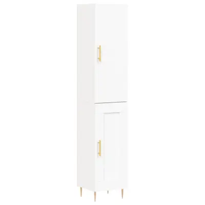 vidaXL Visoka omara bela 34,5x34x180 cm inženirski les
