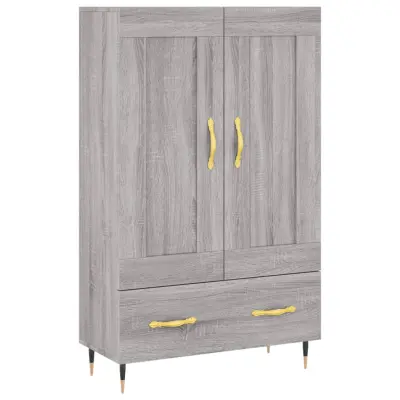 vidaXL Visoka omara siva sonoma 69,5x31x115 inženirski les