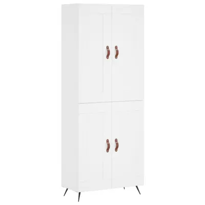 vidaXL Visoka omara bela 69,5x34x180 cm inženirski les