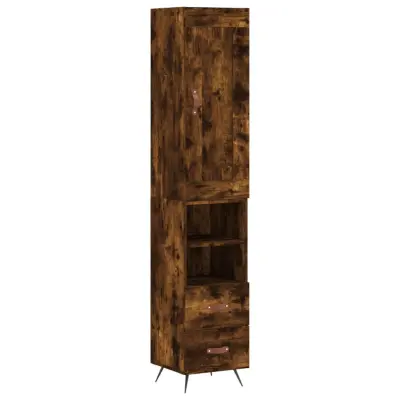 vidaXL Visoka omara dimljeni hrast 34,5x34x180 cm inženirski les