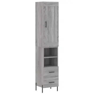 vidaXL Visoka omara siva sonoma 34,5x34x180 cm inženirski les