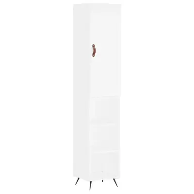 vidaXL Visoka omara bela 34,5x34x180 cm inženirski les