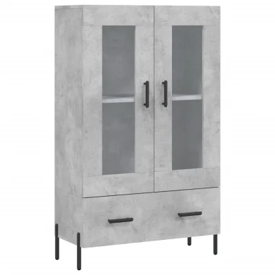 vidaXL Visoka omara betonsko siva 69,5x31x115 cm inženirski les