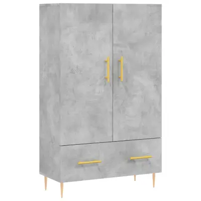 vidaXL Visoka omara betonsko siva 69,5x31x115 cm inženirski les