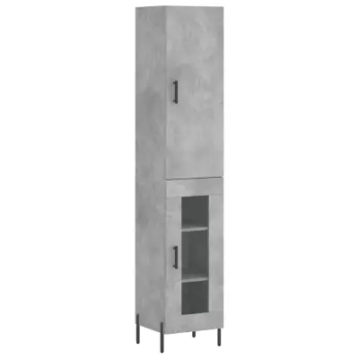 vidaXL Visoka omara betonsko siva 34,5x34x180 cm inženirski les