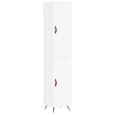 vidaXL Visoka omara bela 34,5x34x180 cm inženirski les