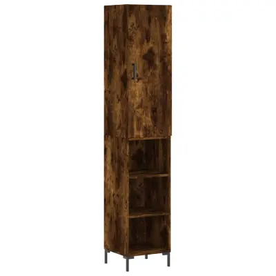 vidaXL Visoka omara dimljeni hrast 34,5x34x180 cm inženirski les