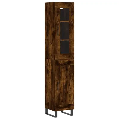 vidaXL Visoka omara dimljeni hrast 34,5x34x180 cm inženirski les