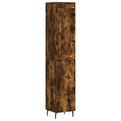 vidaXL Visoka omara dimljeni hrast 34,5x34x180 cm inženirski les