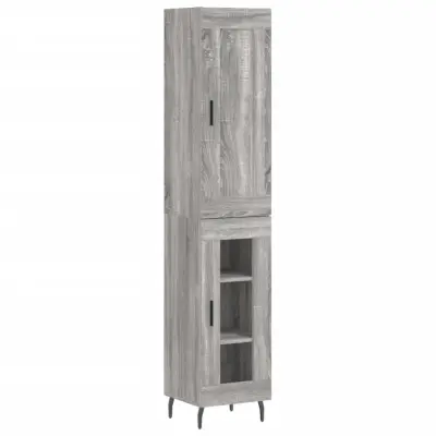 vidaXL Visoka omara siva sonoma 34,5x34x180 cm inženirski les
