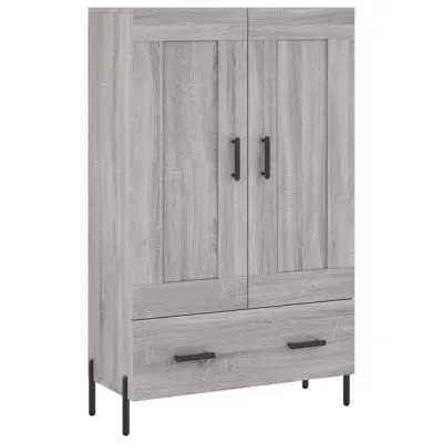 vidaXL Visoka omara siva sonoma 69,5x31x115 inženirski les