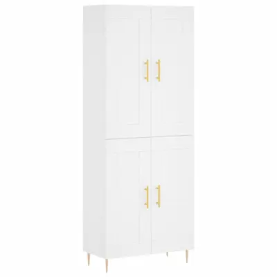 vidaXL Visoka omara bela 69,5x34x180 cm inženirski les