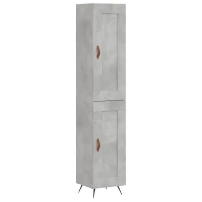 vidaXL Visoka omara betonsko siva 34,5x34x180 cm inženirski les