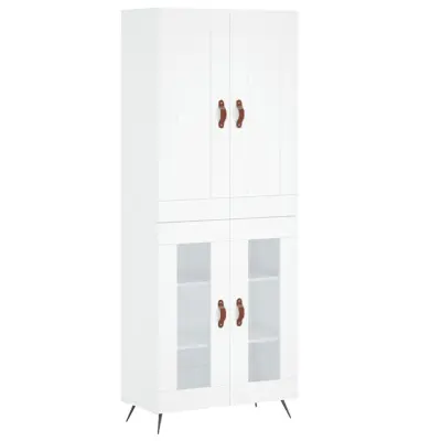 vidaXL Visoka omara bela 69,5x34x180 cm inženirski les