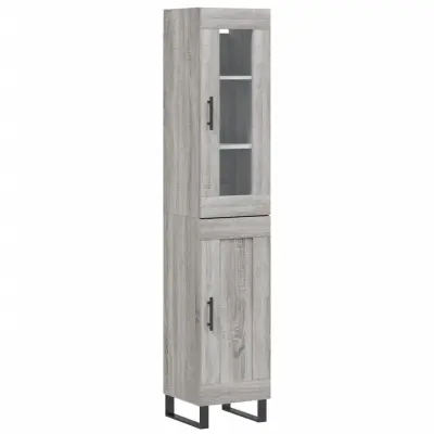 vidaXL Visoka omara siva sonoma 34,5x34x180 cm inženirski les
