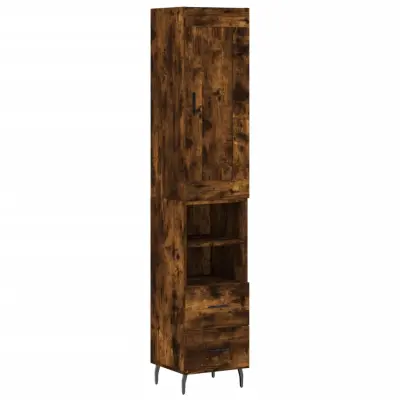 vidaXL Visoka omara dimljeni hrast 34,5x34x180 cm inženirski les
