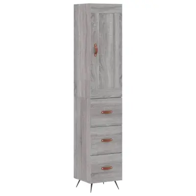vidaXL Visoka omara siva sonoma 34,5x34x180 cm inženirski les