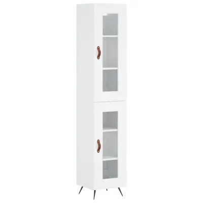 vidaXL Visoka omara bela 34,5x34x180 cm inženirski les
