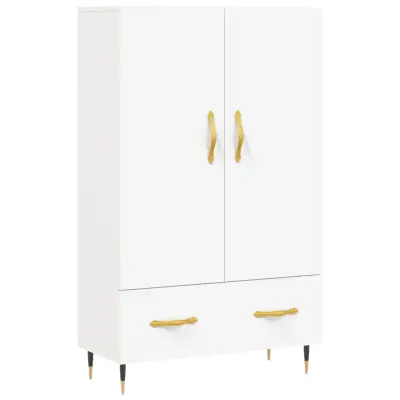vidaXL Visoka omara bela 69,5x31x115 cm inženirski les