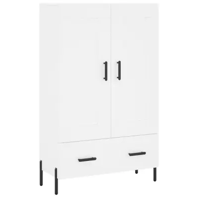 vidaXL Visoka omara bela 69,5x31x115 inženirski les