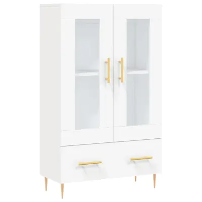 vidaXL Visoka omara bela 69,5x31x115 cm inženirski les