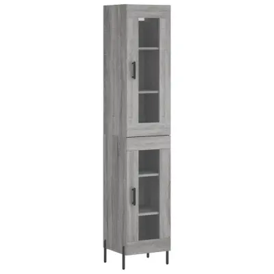 vidaXL Visoka omara siva sonoma 34,5x34x180 cm inženirski les