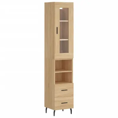 vidaXL Visoka omara sonoma hrast 34,5x34x180 cm inženirski les
