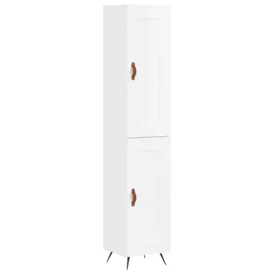 vidaXL Visoka omara visok sijaj bela 34,5x34x180 cm inženirski les