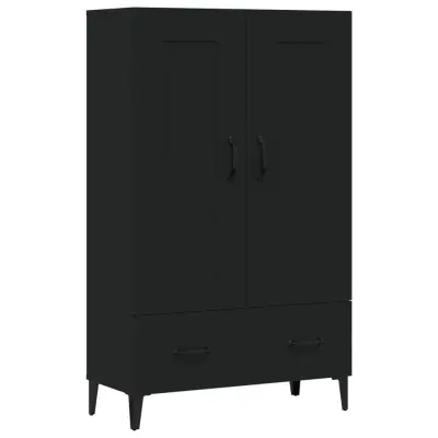 vidaXL Visoka omarica črna 70x31x115 cm inženirski les