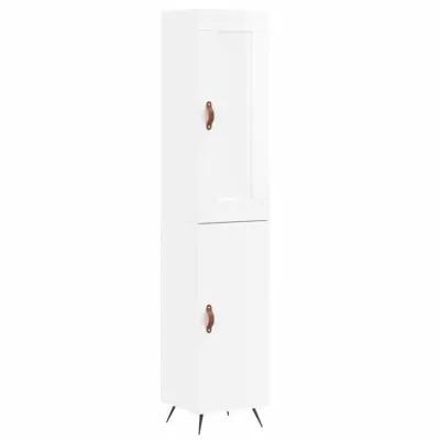 vidaXL Visoka omara visok sijaj bela 34,5x34x180 cm inženirski les