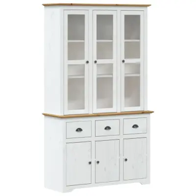 vidaXL Visoka omara BODO bela in rjava 115,5x43x200,5cm cm borovina