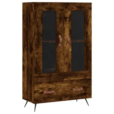 vidaXL Visoka omara dimljeni hrast 69,5x31x115 cm inženirski les