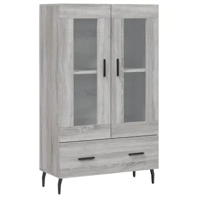 vidaXL Visoka omara siva sonoma 69,5x31x115 cm inženirski les