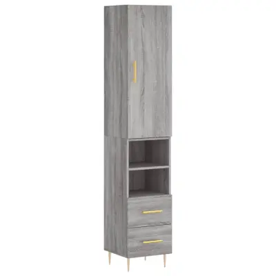 vidaXL Visoka omara siva sonoma 34,5x34x180 cm inženirski les