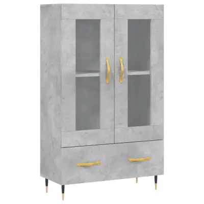 vidaXL Visoka omara betonsko siva 69,5x31x115 cm inženirski les