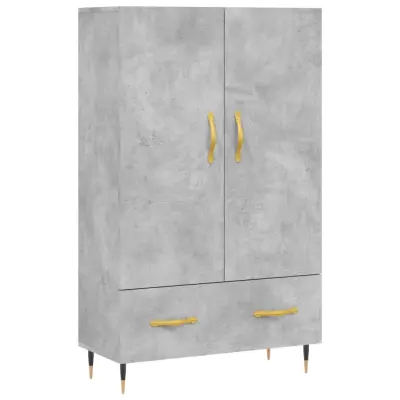 vidaXL Visoka omara betonsko siva 69,5x31x115 cm inženirski les