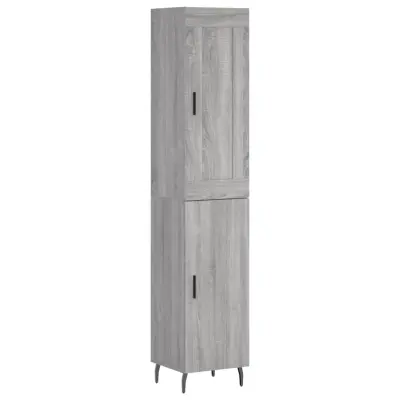vidaXL Visoka omara siva sonoma 34,5x34x180 cm inženirski les