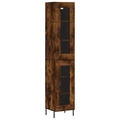 vidaXL Visoka omara dimljeni hrast 34,5x34x180 cm inženirski les
