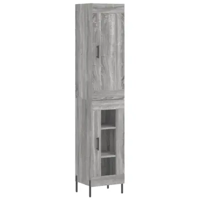 vidaXL Visoka omara siva sonoma 34,5x34x180 cm inženirski les