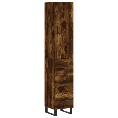 vidaXL Visoka omara dimljeni hrast 34,5x34x180 cm inženirski les