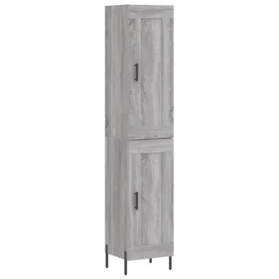 vidaXL Visoka omara siva sonoma 34,5x34x180 cm inženirski les