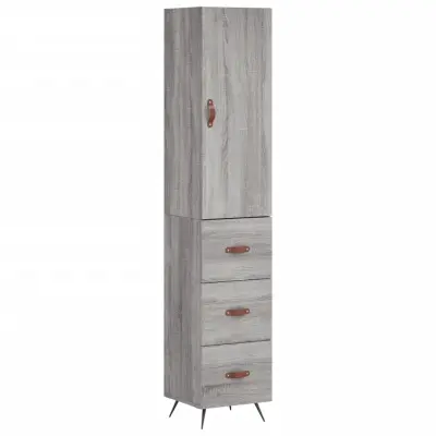 vidaXL Visoka omara siva sonoma 34,5x34x180 cm inženirski les