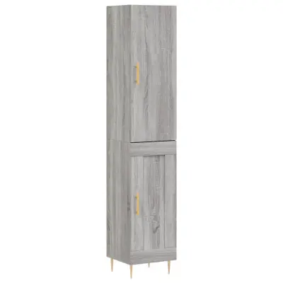 vidaXL Visoka omara siva sonoma 34,5x34x180 cm inženirski les