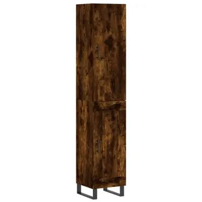 vidaXL Visoka omara dimljeni hrast 34,5x34x180 cm inženirski les