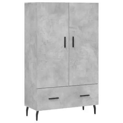 vidaXL Visoka omara betonsko siva 69,5x31x115 cm inženirski les